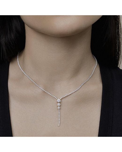 Lab Grown Diamonds White 14K 6.88 Ct. Tw. Lab-Grown Diamond Drop Necklace