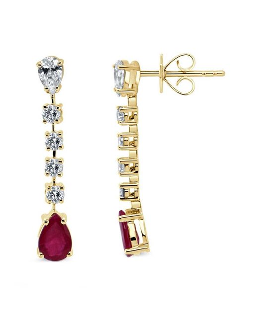 Sabrina Designs Multicolor 14k 1.53 Ct. Tw. Diamond & Ruby Drop Earrings