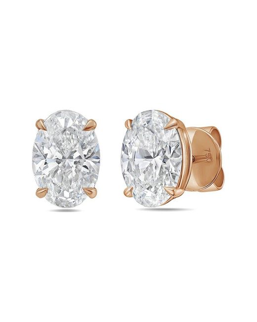 Diana M Metallic Diana M. 14K Rose 6.00 Ct. Tw. Lab-Grown Diamond Earrings