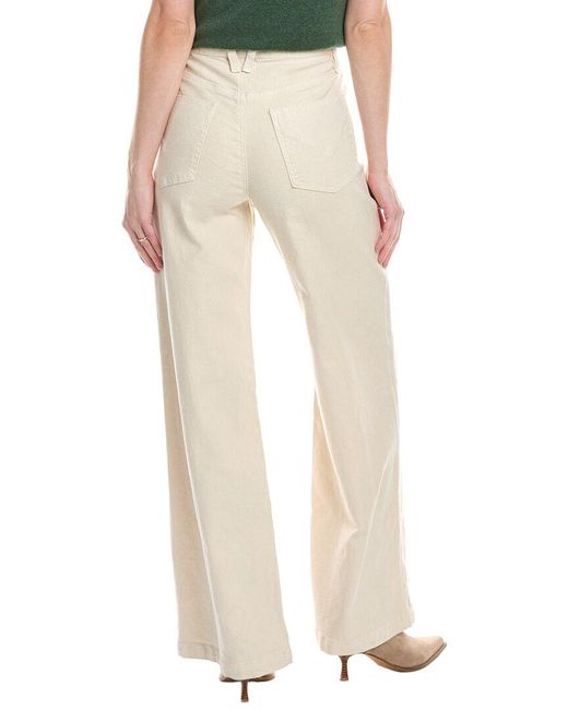 Hudson Natural Jodie Loose Fit Linen-Blend Ancient Scroll Wide Leg Jean