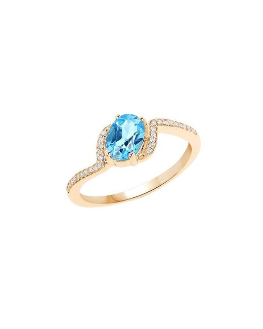 Diana M Fine Jewelry 14k 1.04 Ct. Tw. Diamond & Blue Topaz Ring