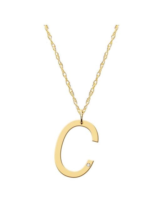 Jane Basch Metallic 22K Over Diamond Block 24In Initial Necklace -Z)