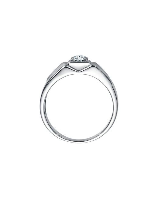 Genevive Jewelry White Rachel Glauber Plated Cz Ring for men