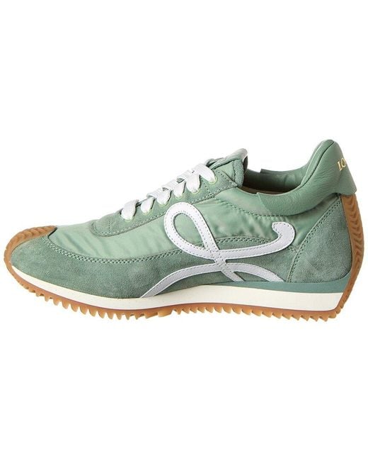 Loewe Green Flow Runner Monogram Leather And Shell Trainers