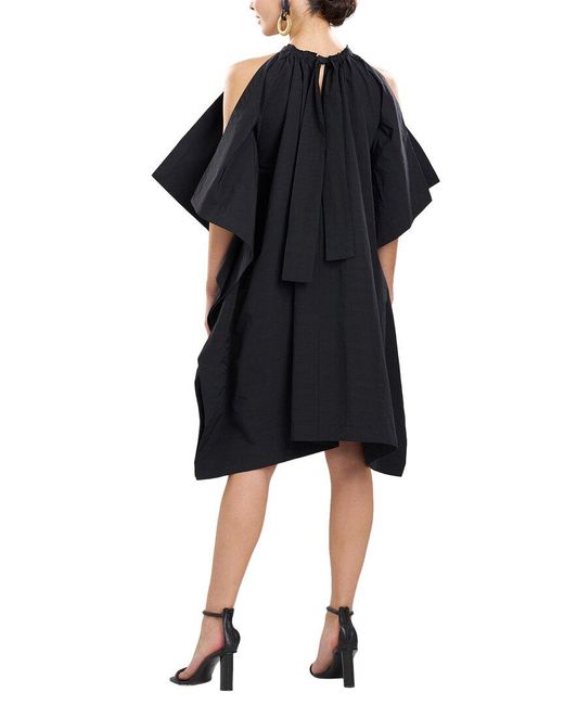 Natori Black Taffeta Handkerchief Dress