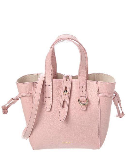 Furla Pink Net Mini Leather Tote