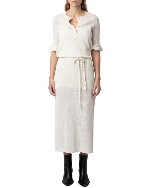Zadig & Voltaire White Salmy Co Wings Dress