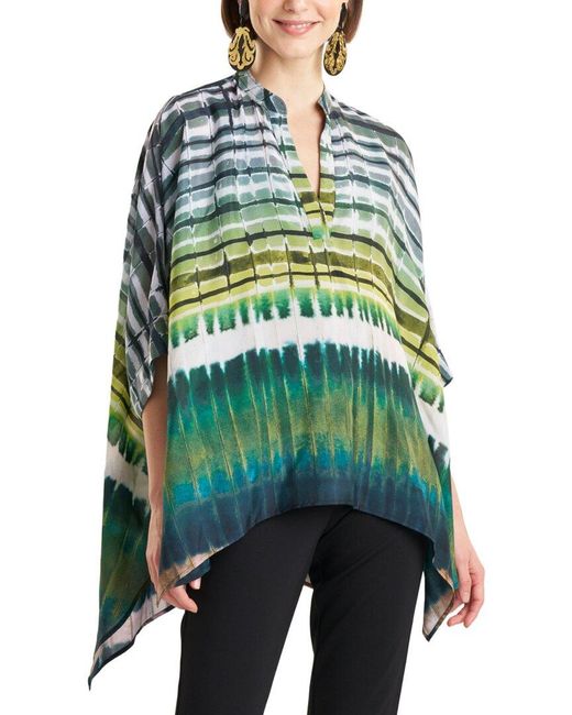 Natori Green Lana Silk Caftan Top