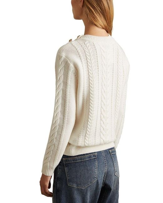 Reiss White Libby Knit Top