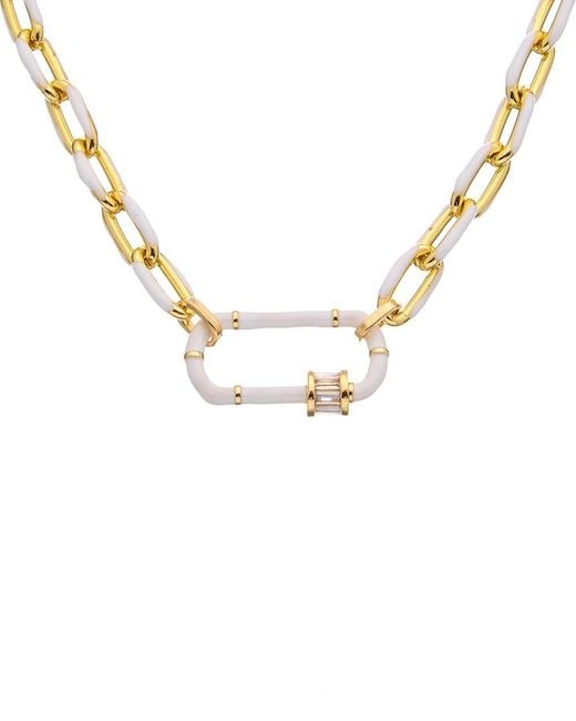 Juvell Metallic 18k Plated Enamel Link Necklace