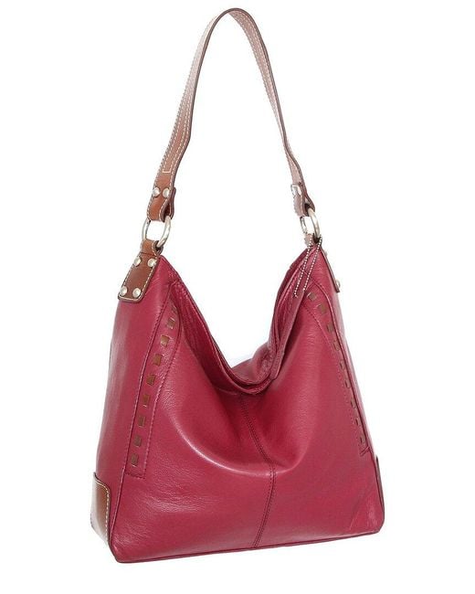 Nino Bossi Red Alyssa Genuine Leather Hobo Bag