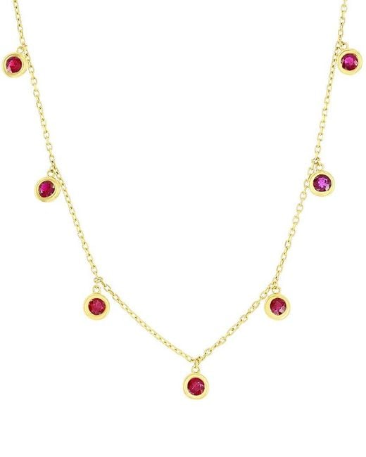 Jewels by Viomo Metallic 14K 1.32 Ct. Tw. Ruby By The Yard Necklace