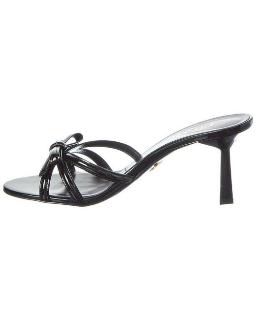Prada Metallic Logo Leather Sandal