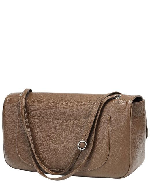 Tiffany & Fred Paris Brown 33Cm Leather Flap Tote