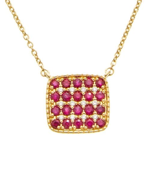 Maitre De Diamant White 18K 3.17 Ct. Tw. Diamond & Ruby Necklace