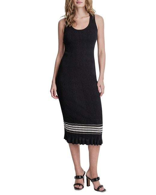 DKNY Black Striped Sweaterdress