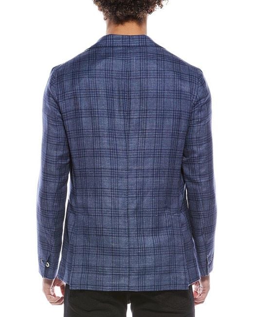 Eleventy Blue Cashmere, Linen, & Silk-Blend Jacket for men