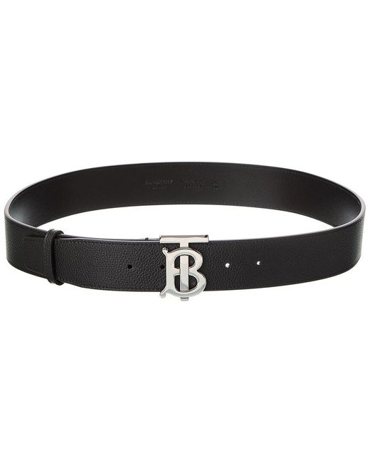 Burberry Black Tb Buckle Leather Belt for men