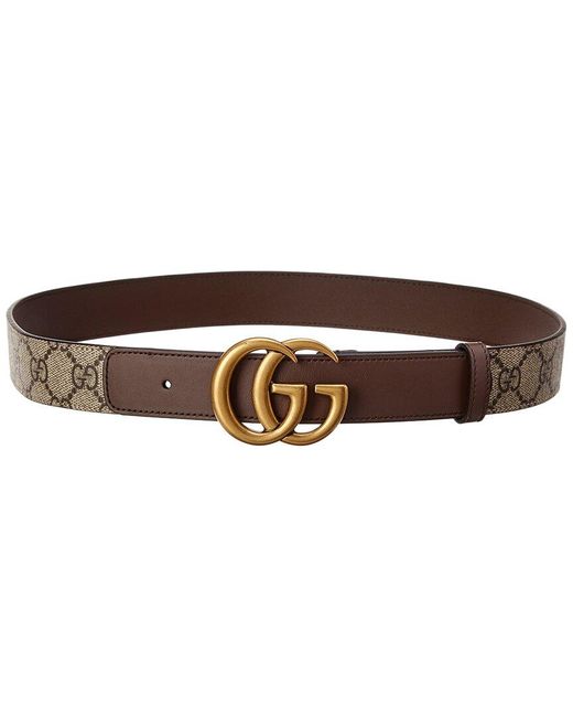 Gucci Brown GG Supreme Canvas & Leather Belt