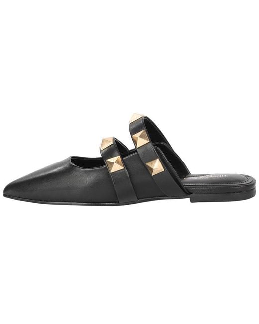 Tiffany & Fred Paris Black Leather Flat