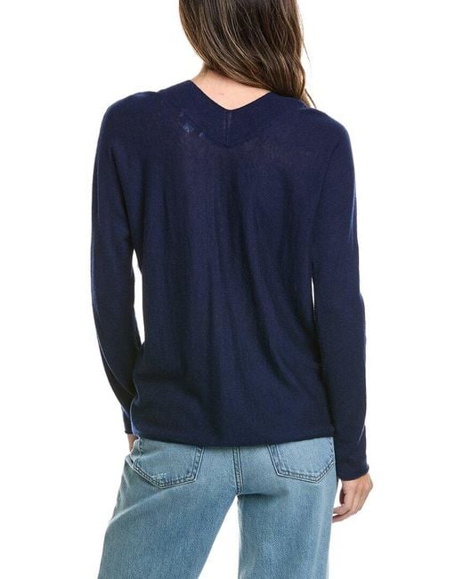 Vince Blue Double V-Neck Pullover