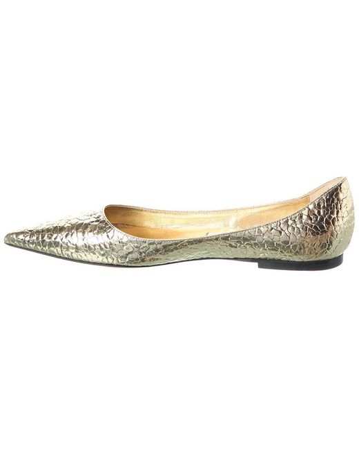Jimmy Choo White Love Leather Flat