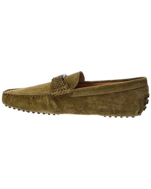 Tod's Brown T Piatta + Treccia Pell Suede Driver for men