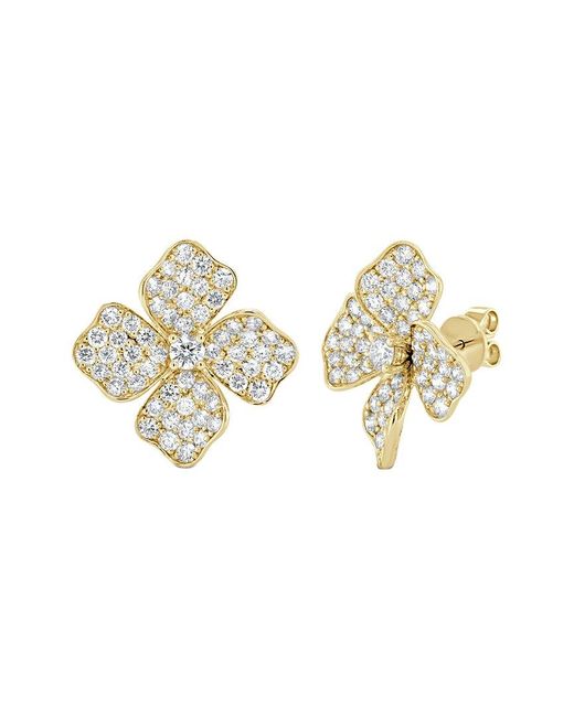 Sabrina Designs Metallic 14k 2.84 Ct. Tw. Diamond Flower Earrings