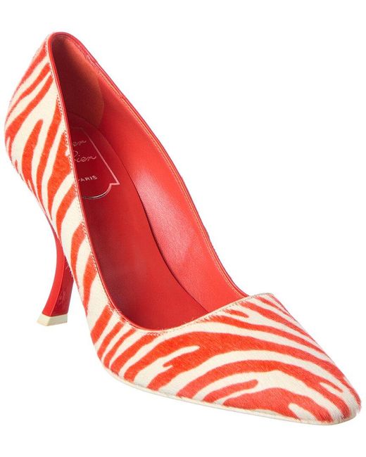 Roger Vivier Red Haircalf Pump