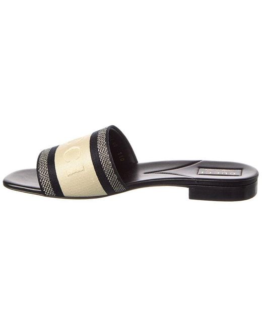 Gucci Black Web Canvas & Leather Sandal