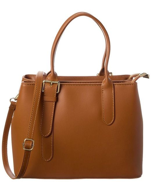 Italian Leather Brown Top Handle Bag