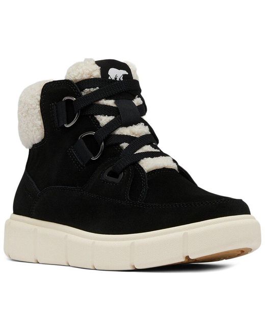 Sorel Black Explorer Iii Waterproof Suede Boot
