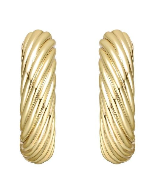 Genevive Jewelry Metallic Rachel Glauber Plated Hoop Earrings