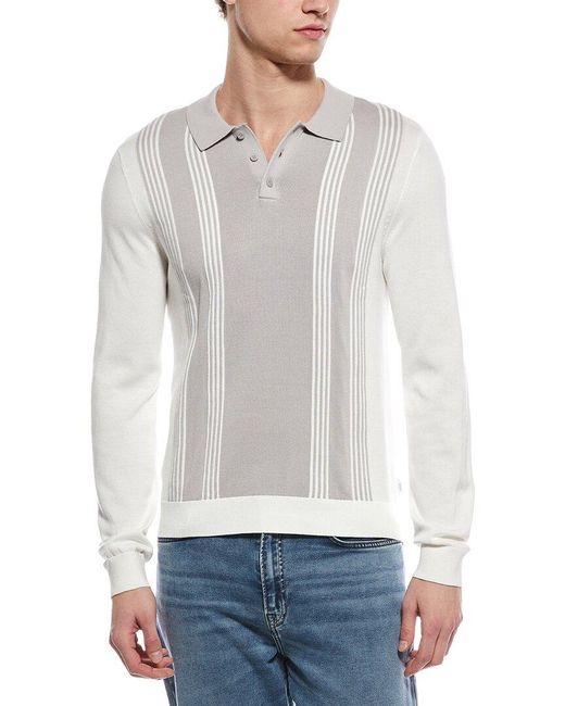Onia White Knit Polo Shirt for men