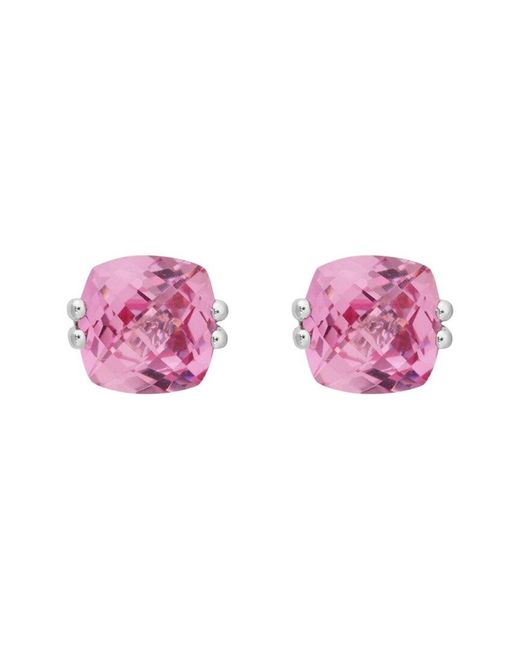 Diamond Select Cuts Pink 14K Created Tourmaline Earrings 2.50 Ct
