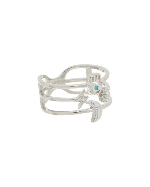 Meshmerise White 18K Over Cz Ring