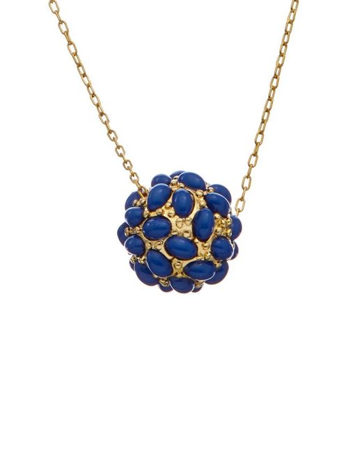 Kenneth Jay Lane Blue Plated Pendant Necklace