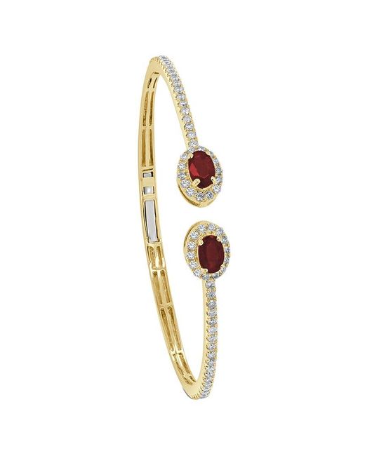 Sabrina Designs Metallic 14k 2.24 Ct. Tw. Diamond & Ruby Bangle Bracelet