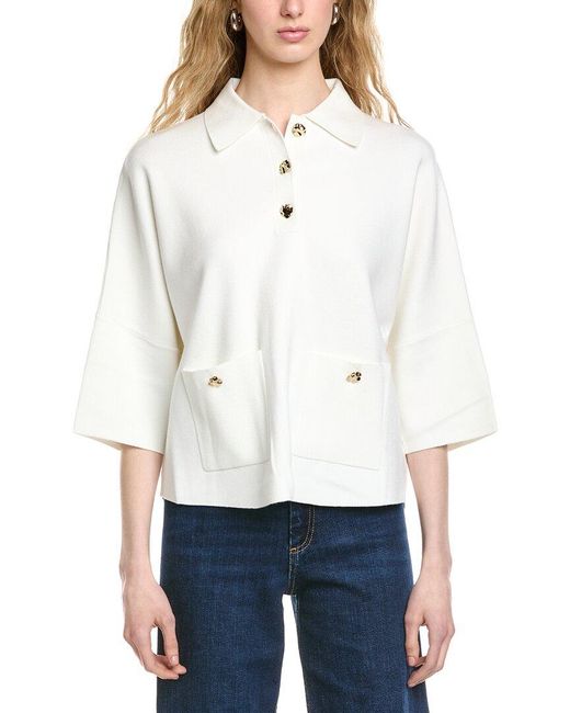 Joseph Ribkoff White Short Sleeve Top