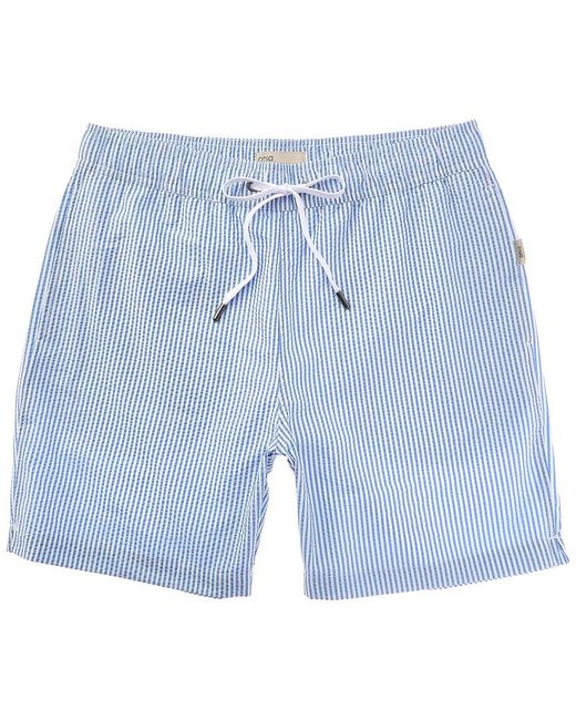 Onia Blue Classic Seersucker Swim Short for men