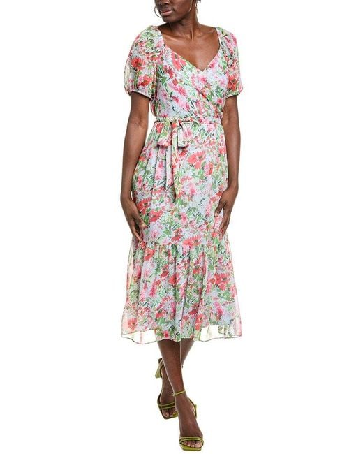 Julia Jordan Red Chiffon Midi Dress