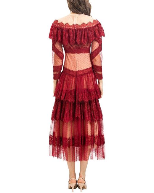 LIONELLO SALVI Red Midi Dress