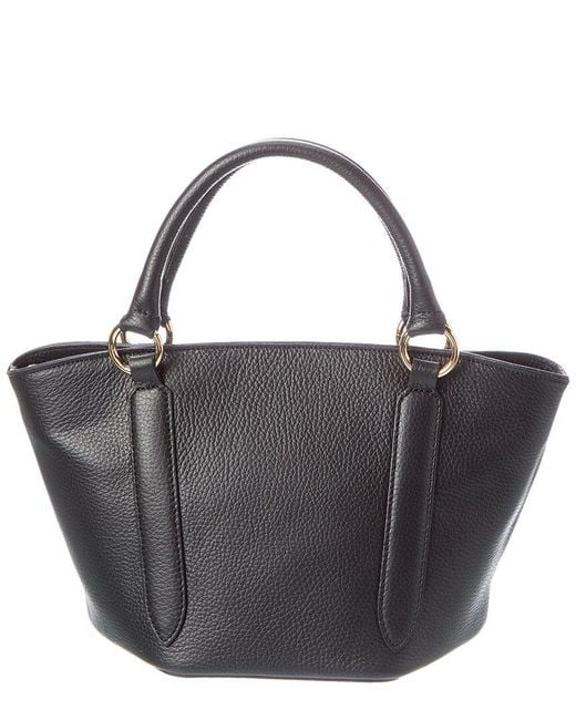 Italian Leather Black Top Handle Tote