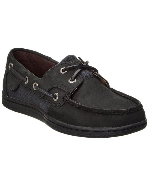 Sperry Top-Sider Black Koifish Leather Boat Shoe
