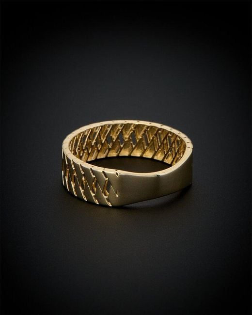 Italian Gold Black 14k Wave Band Ring
