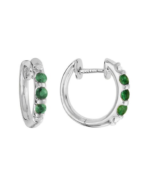 Diamond Select Cuts Multicolor 14k 0.44 Ct. Tw. Diamond & Emerald Earrings
