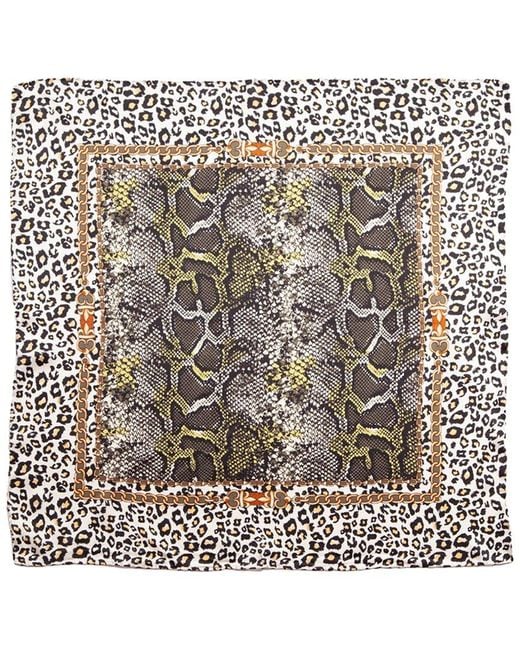 Blue Pacific Black Safari Silk Square Neckerchief