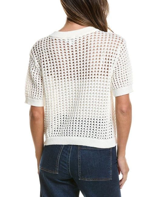Cece White Texture Mesh Cardigan