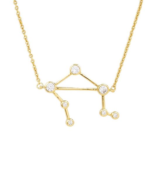 Sterling Forever Metallic When Stars Align Constellation Sign 14K Plated Cz Necklace