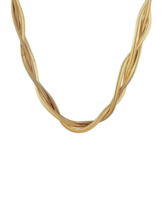 Adornia Metallic 18K Plated Stainless Steel Braided Chain Necklace
